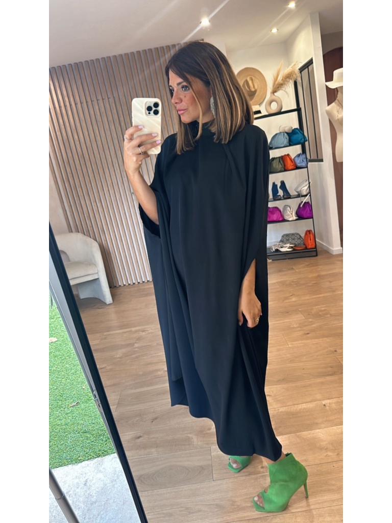 Robe cape Pearl noire PRECOMMANDE livraison des le 22 septembre