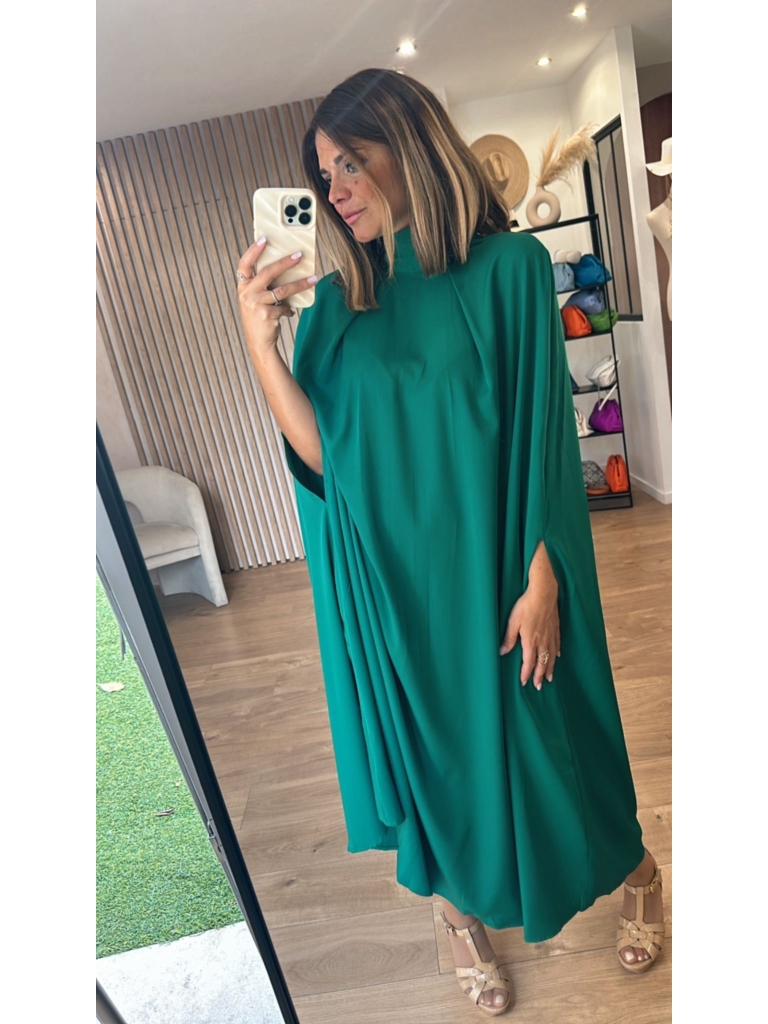 Robe cape Pearl verte PRE COMMANDE livraison le 22 septembre