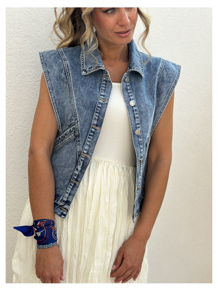 Veste sans manches jean Kim
