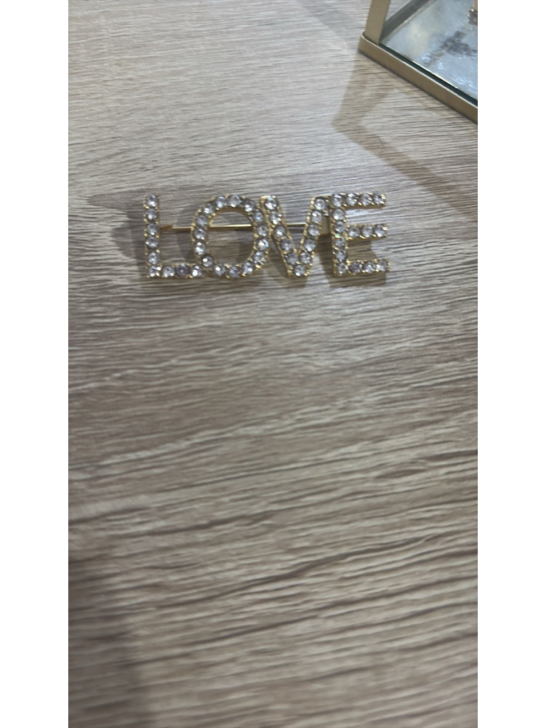 Broche Love strass