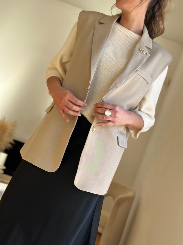 Veste sans manches Agatha taupe