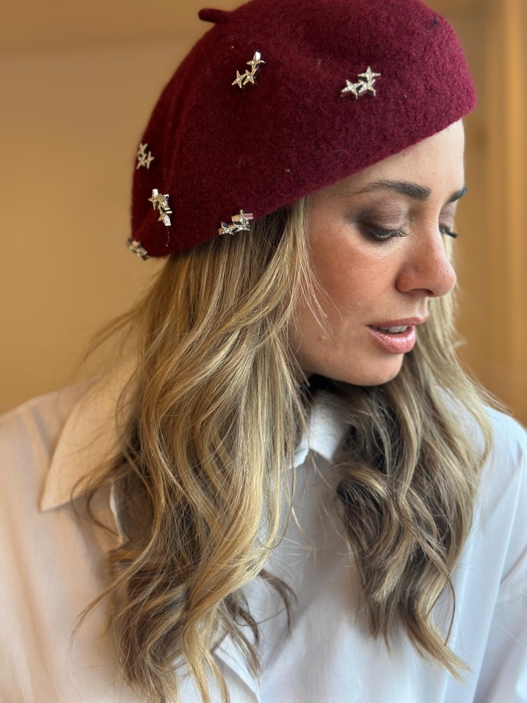 Beret Stella bordeaux
